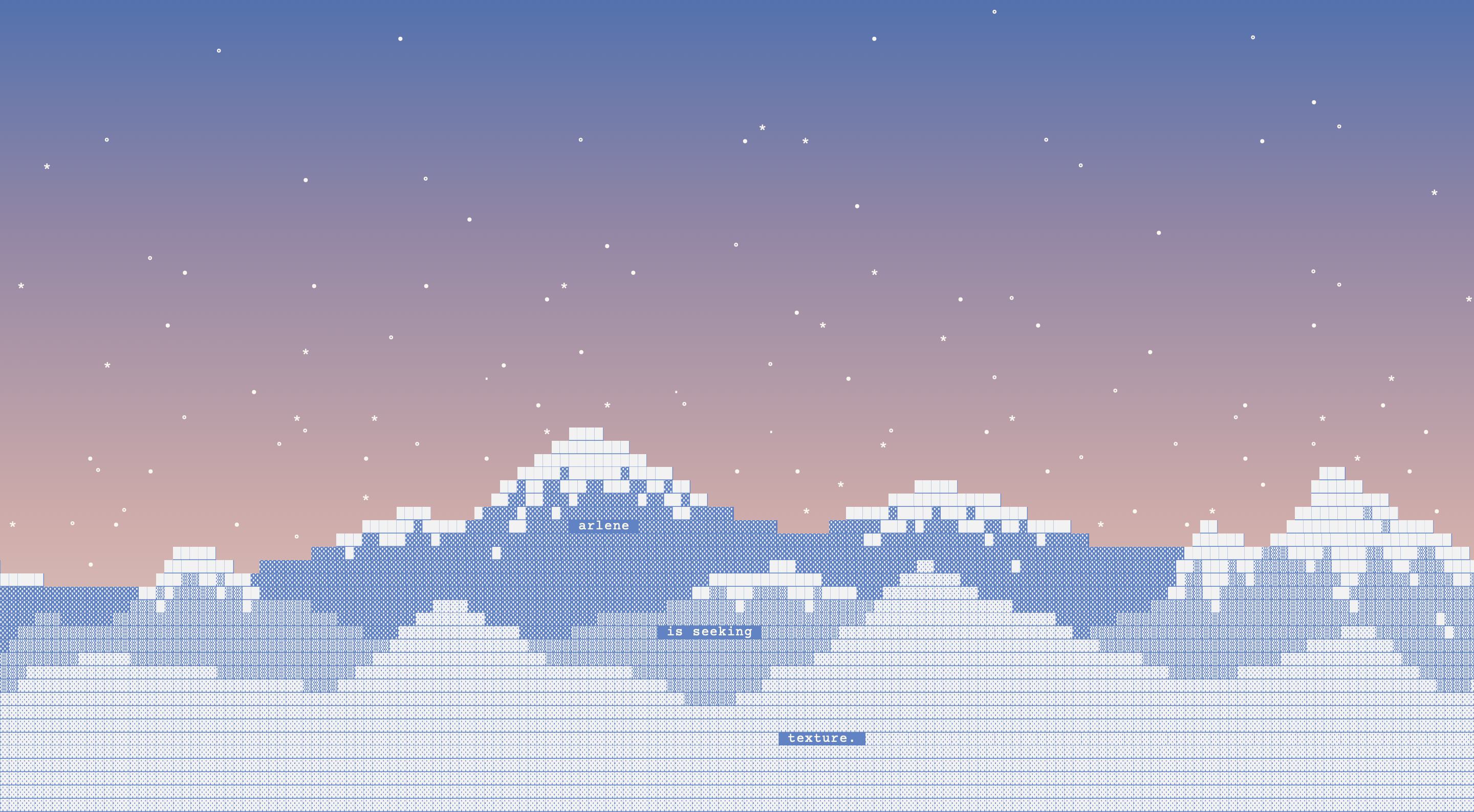 arlene wang is seeking texture.